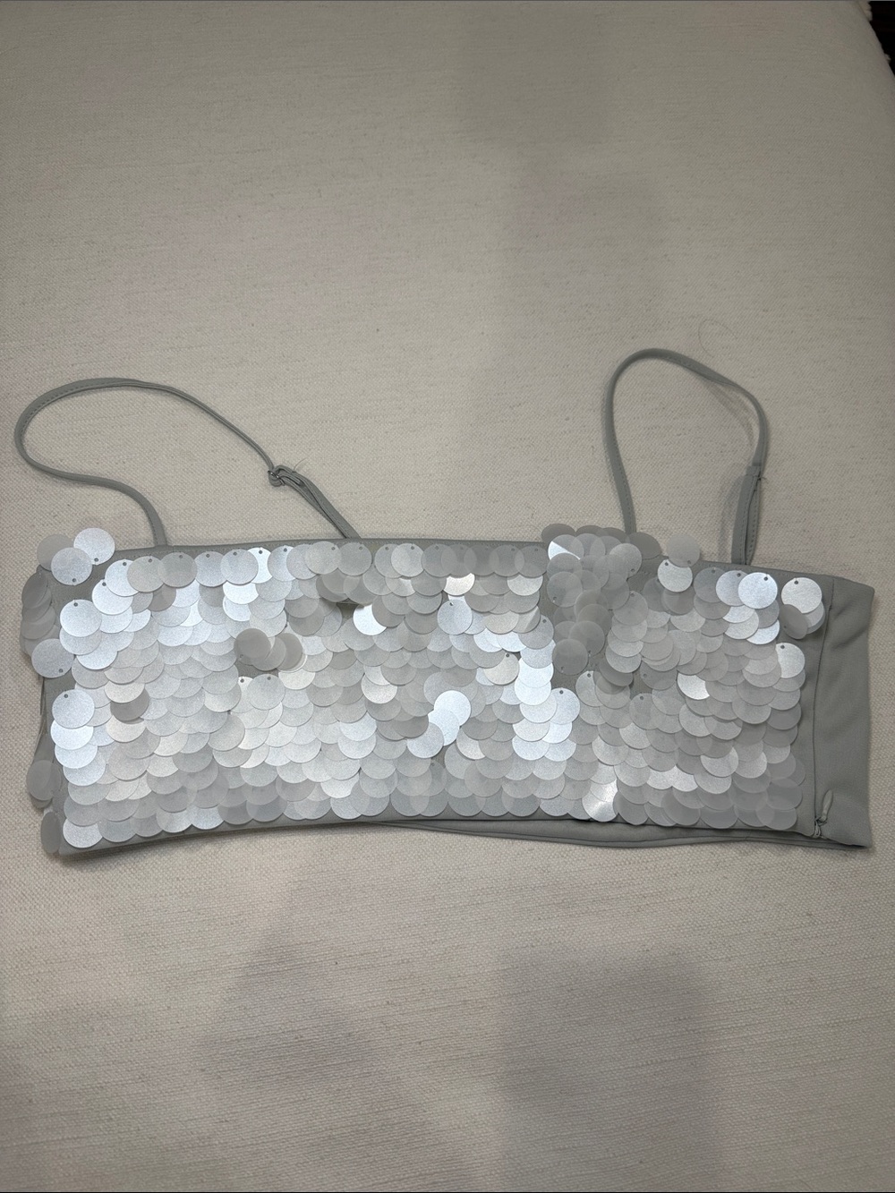 Zara Sequin Bandeau Crop Top with Straps